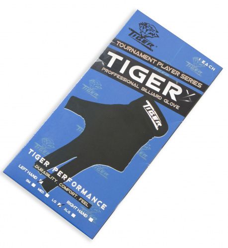 Перчатка бильярдная "Tiger-X" (черная) XL